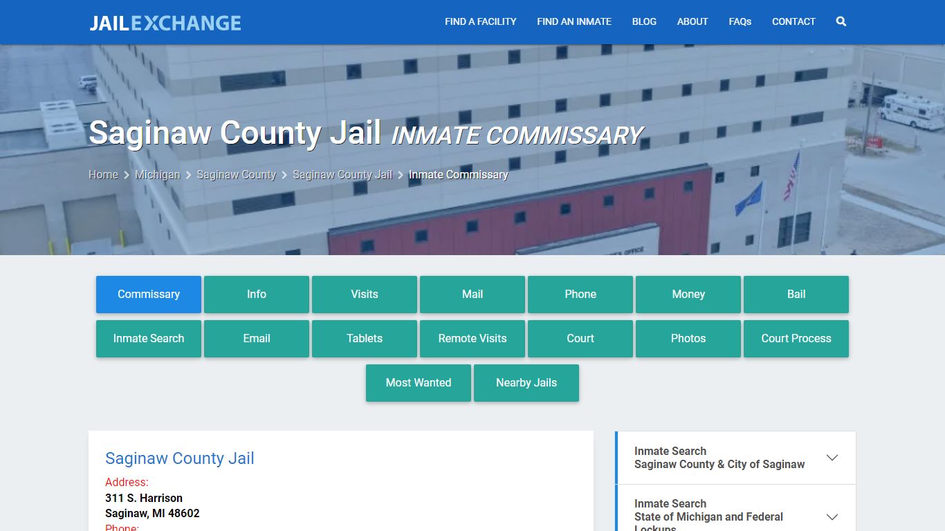 Inmate Commissary, Care Packs - Saginaw County Jail, MI