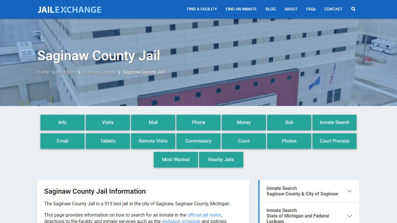 Saginaw County Jail, MI Inmate Search, Information