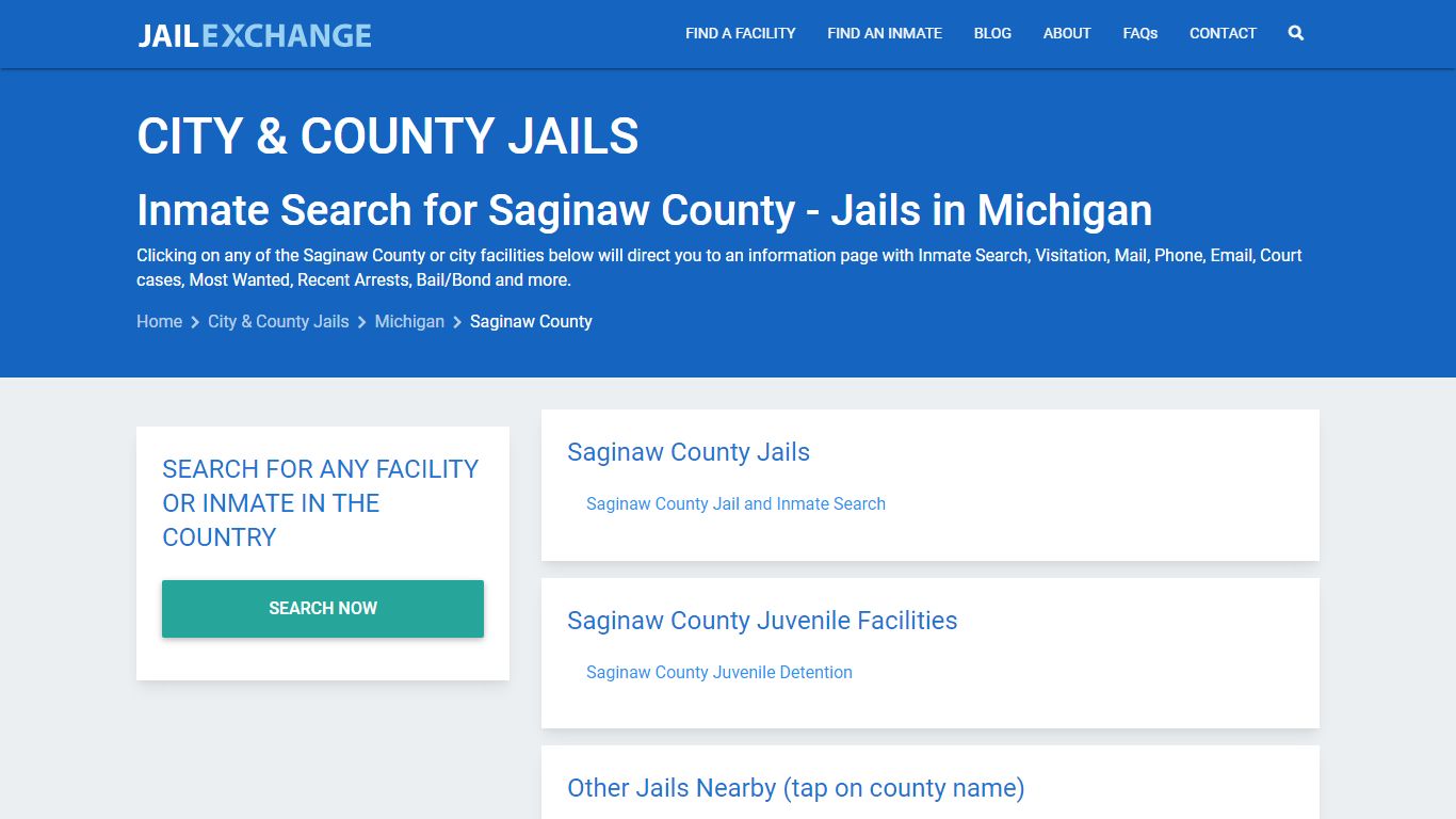 Inmate Search for Saginaw County | Jails in Michigan - Jail Exchange